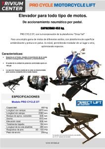Ficha Tecnica Elevador Moto PRO CYCLE DT pdf