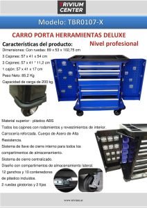 Ficha mueble de taller movil TBR0107X Deluxe pdf