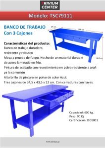 Mesa Trabajo Taller TSC79111 3 Cajones pdf