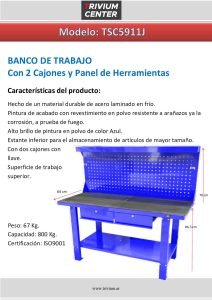 Mesa de Trabajo Taller TSC5911J 2 Cajones y Alzada pdf
