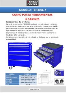Mesa TBR3006 X 6 cajones para taller pdf